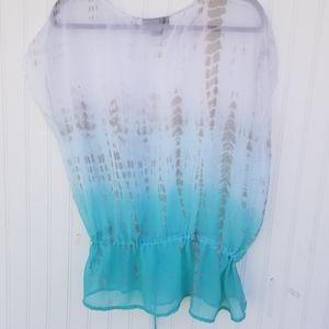 Jeans by Buffalo-Small oversized Sheer .White/Teal